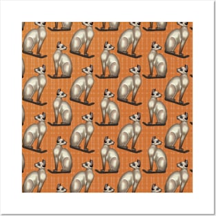 Siamese Cat Surface Pattern by Kate VanFloof Posters and Art